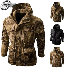 Waterproof Camouflage Outdoor Blazer Multifunctional Hooded Jacket-Baldwens