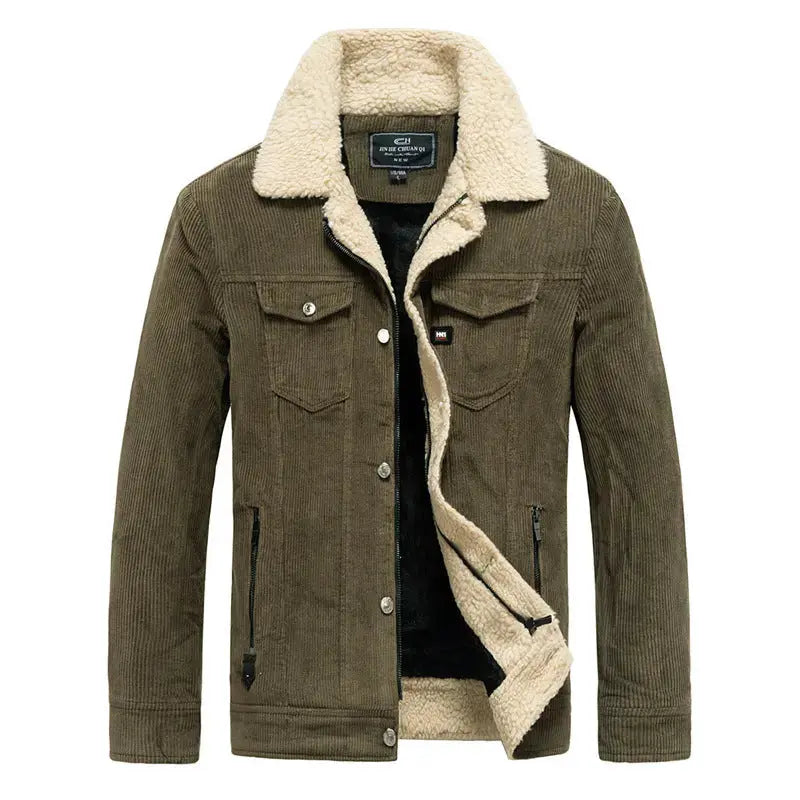 Winter tooling men's jacket plus velvet thick coat -Baldwens